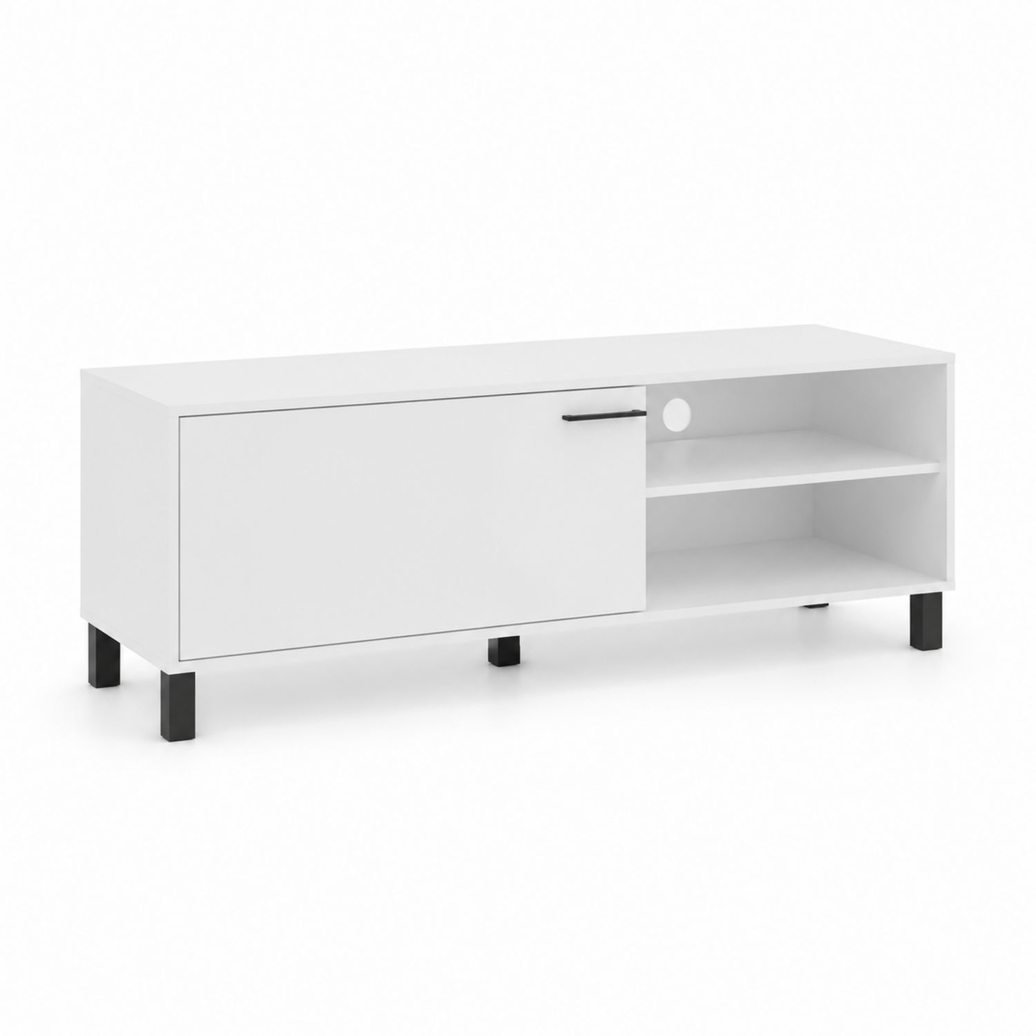 Mobile TV in MDF Bianco con Gambe in Plastica