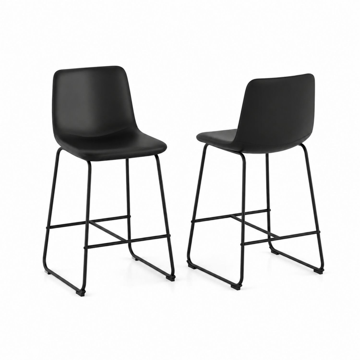 Set di 2 sgabelli da bar in plastica Nero