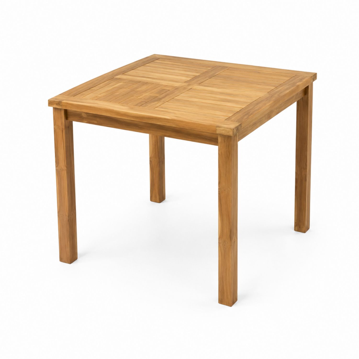 Tavolo da pranzo quadrato in legno di teak 90x90x75 cm