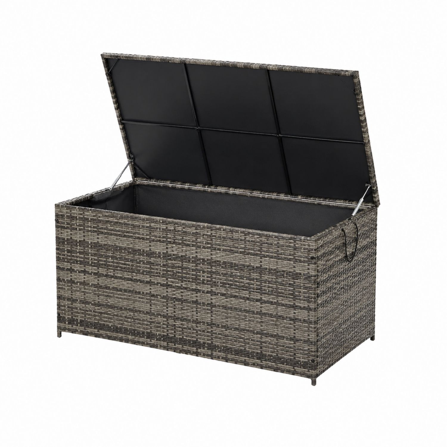 Contenitore Rettangolare da Esterno in Rattan Sintetico 120x50x60 cm Grigio