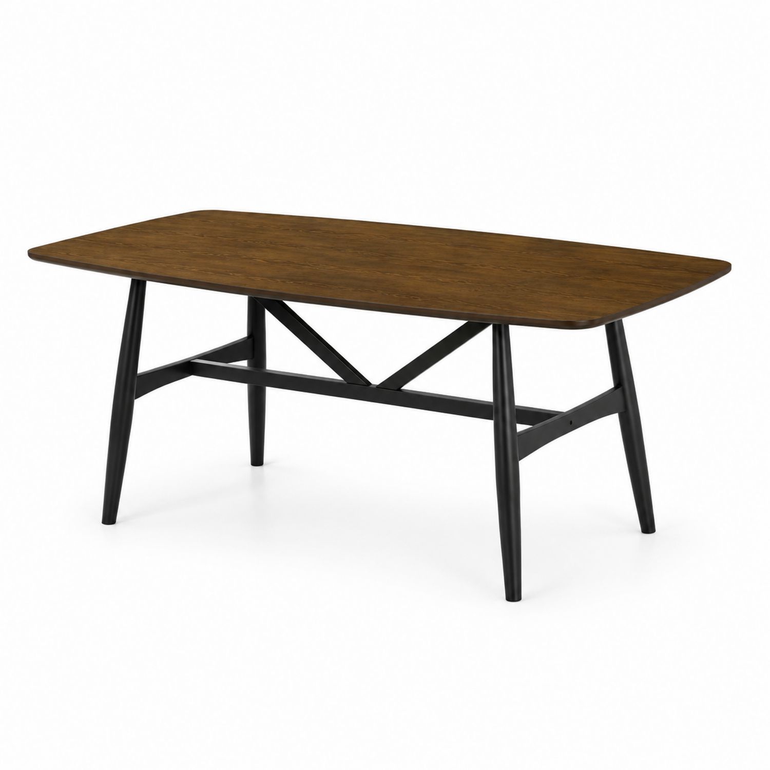 Tavolo da pranzo rettangolare in legno e metallo 180 cm