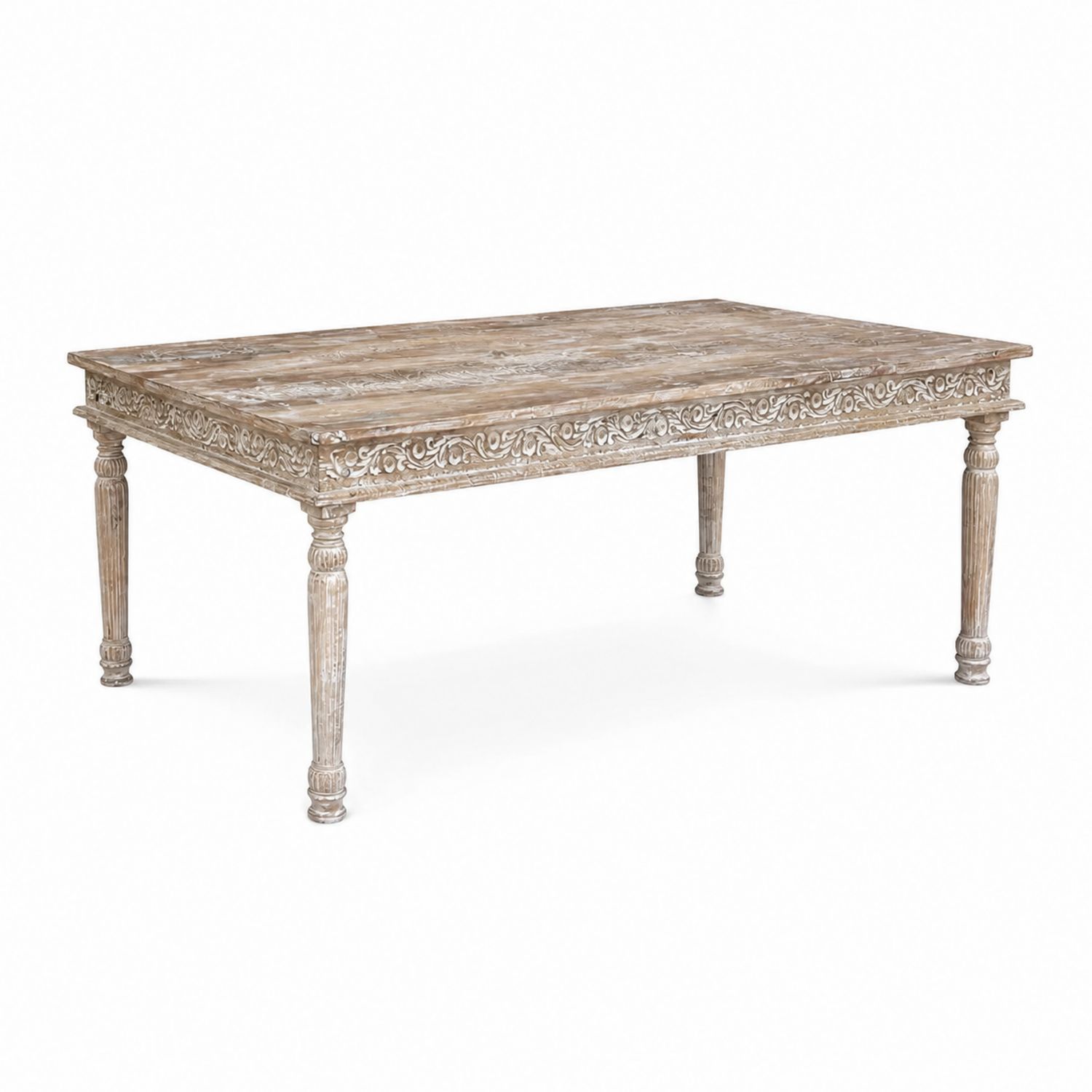 Tavolo da pranzo in legno intagliato 180x90x75 cm