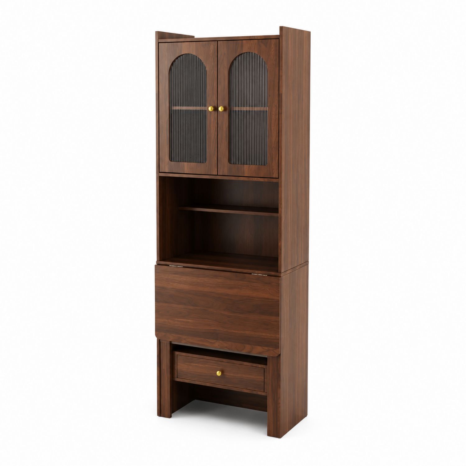 Mobile in legno con ante in vetro e cassetto