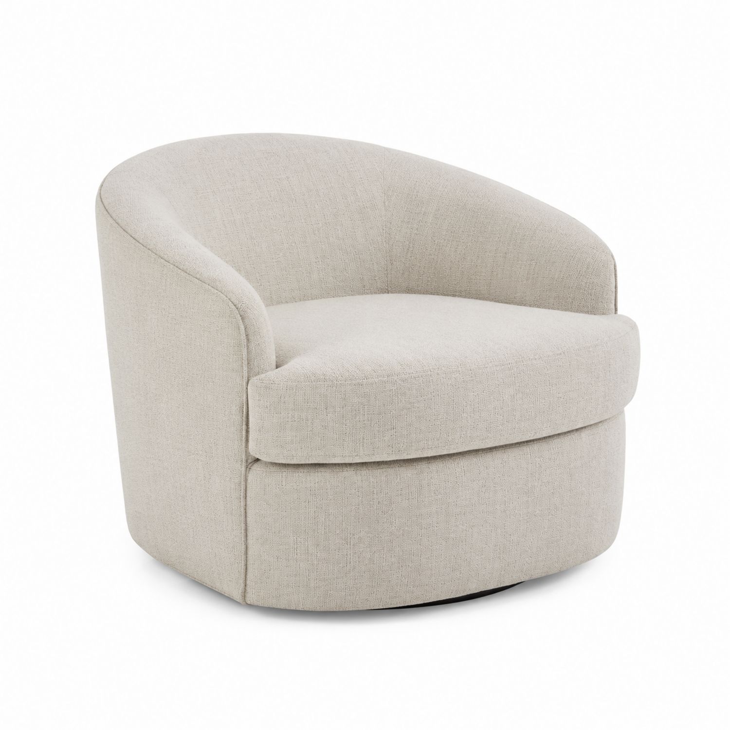 Poltrona Girevole in Tessuto Poliestere Beige