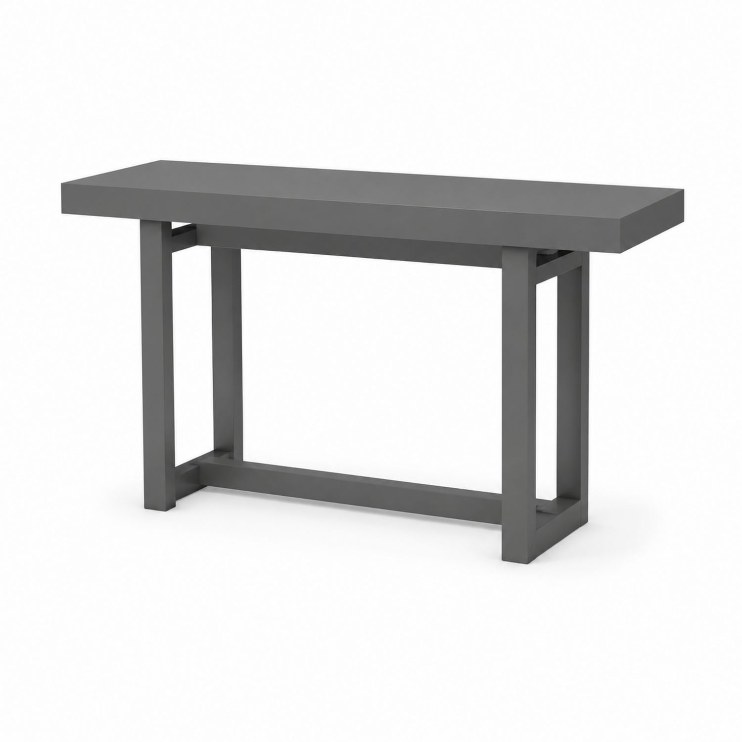 Tavolo Consolle Rettangolare Acciaio Grigio 120x40x80 cm