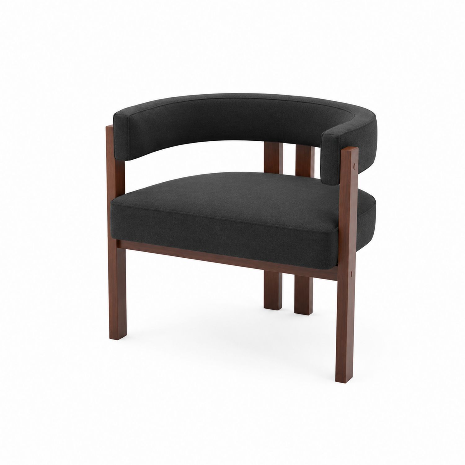 Sedia in legno massello con rivestimento in poliestere nero