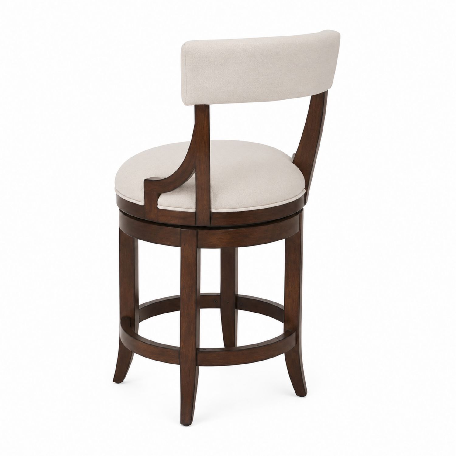 Sgabello da Bar in Legno e Tessuto Beige