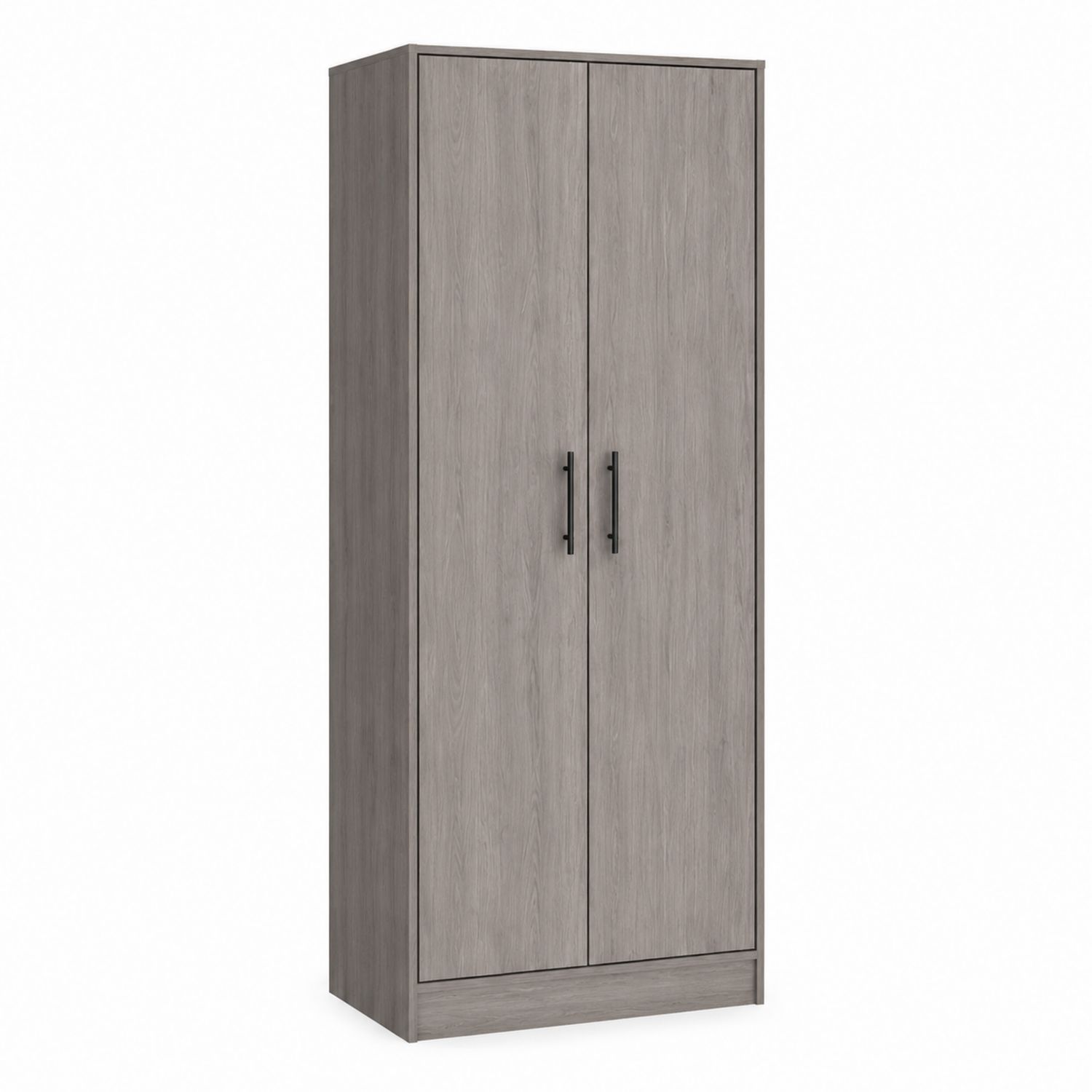 Armadio a Due Ante in Legno Truciolato Effetto Rovere Grigio 180x80x50 cm