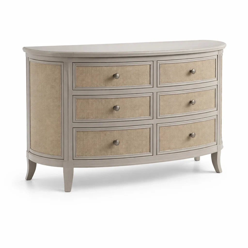 Holzkommode mit Rattanfront, Grau-furnielito
