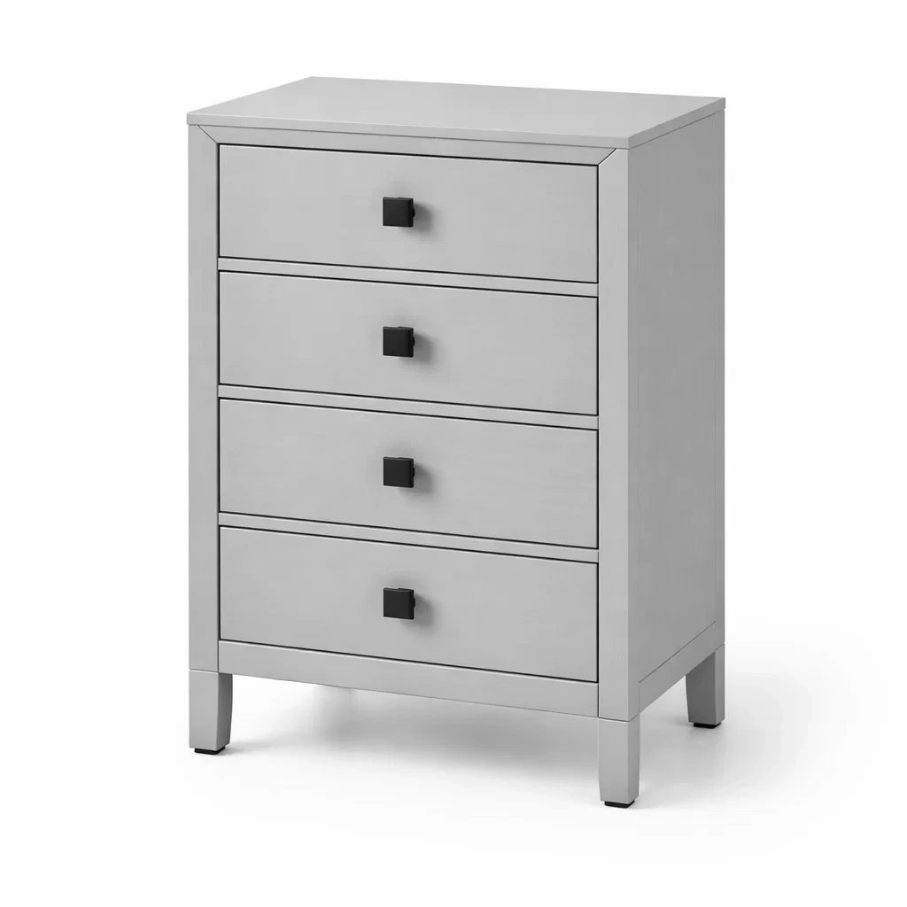 Kommode mit 4 Schubladen MDF Grau-furnielito