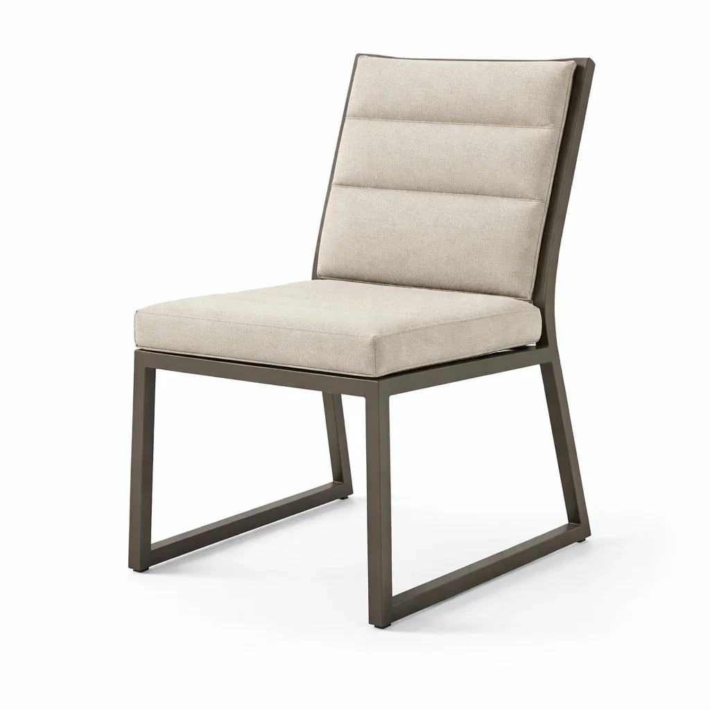 Esszimmerstuhl Metall Stoff Beige 50x60x85 cm-furnielito
