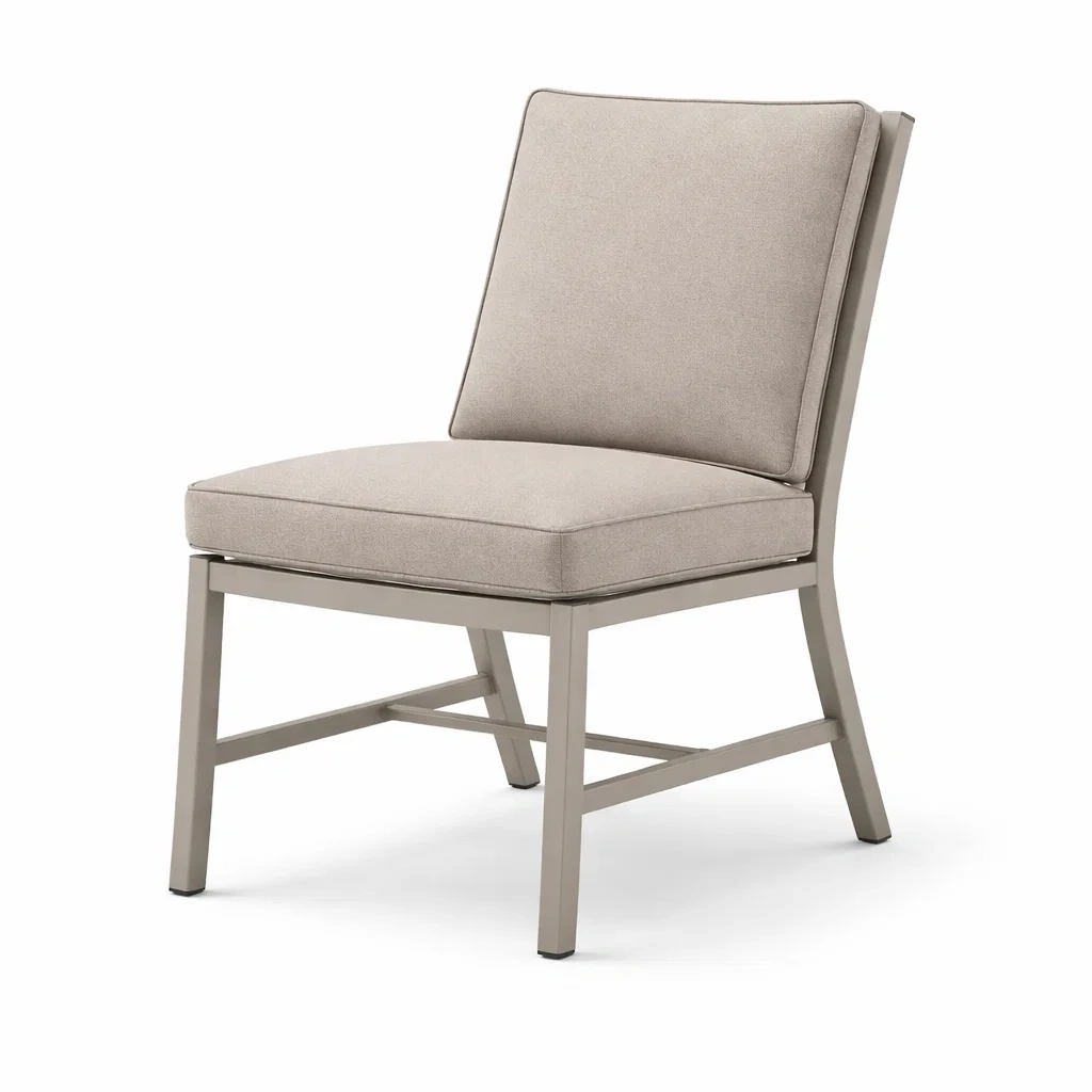 Metallstuhl mit Polyesterbezug Beige-furnielito