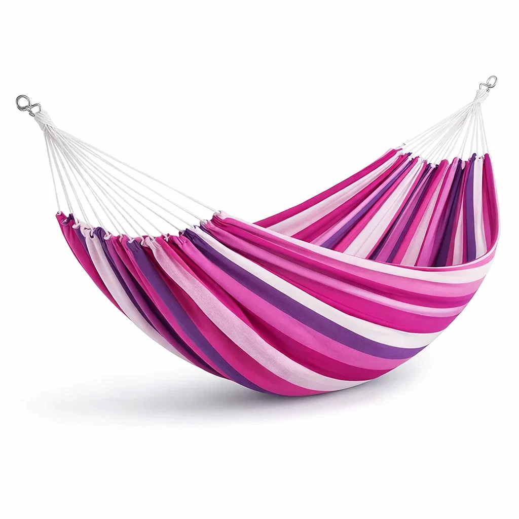 Hängematte Baumwolle Gestreift Rosa/Violett 200x150 cm-furnielito