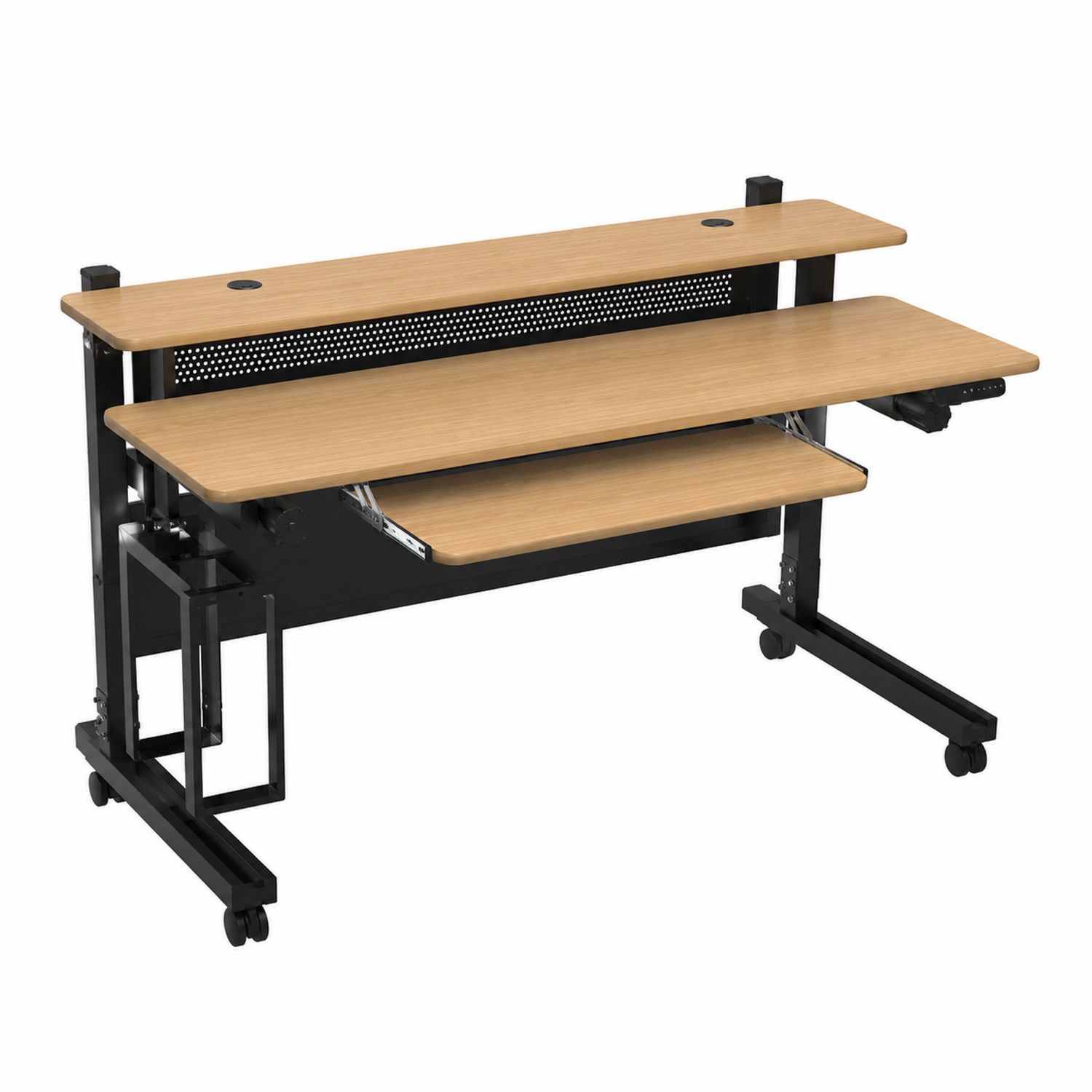 Escritorio ajustable en altura con superficie de Madera y estructura de Acero