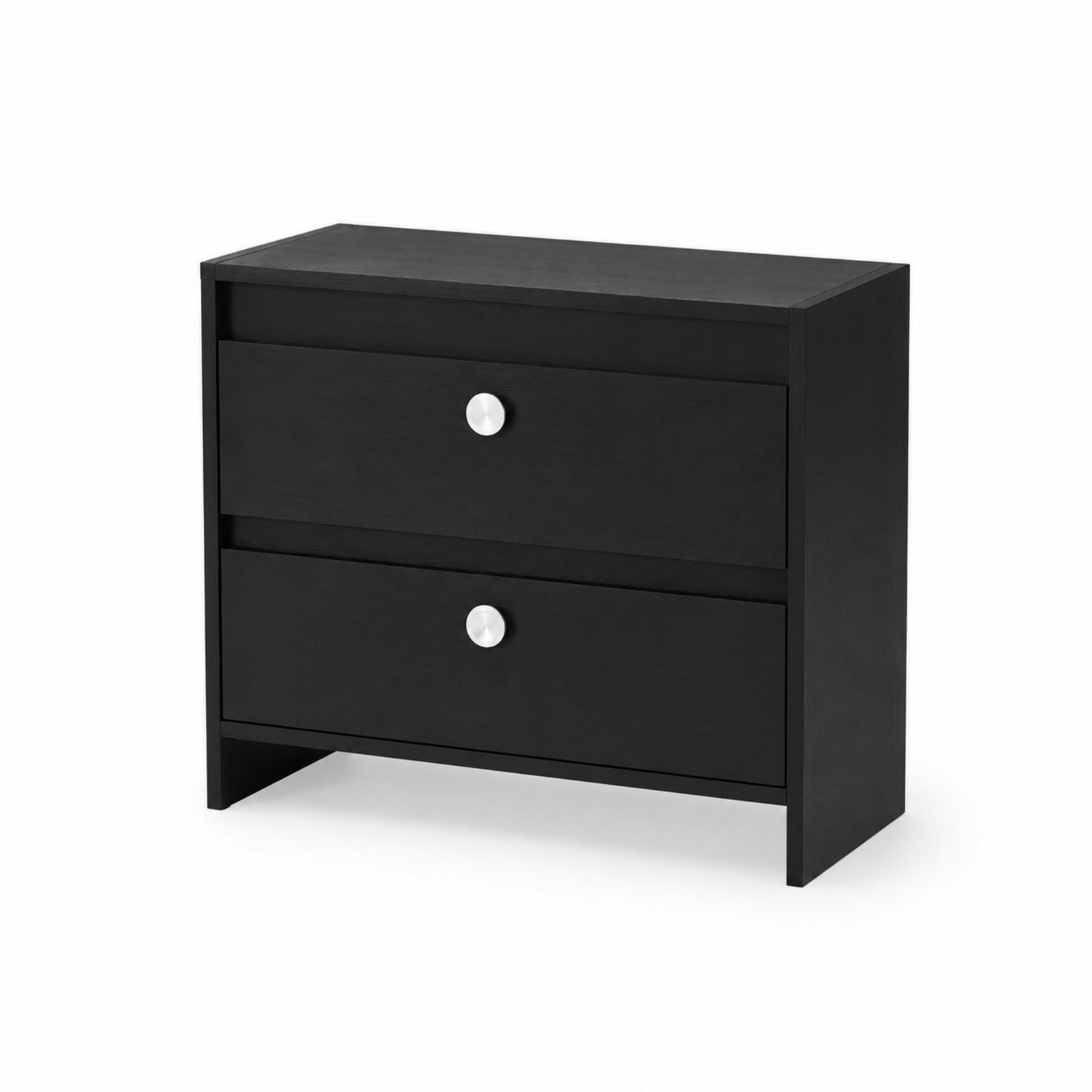 Cómoda de MDF Negro con Dos Cajones