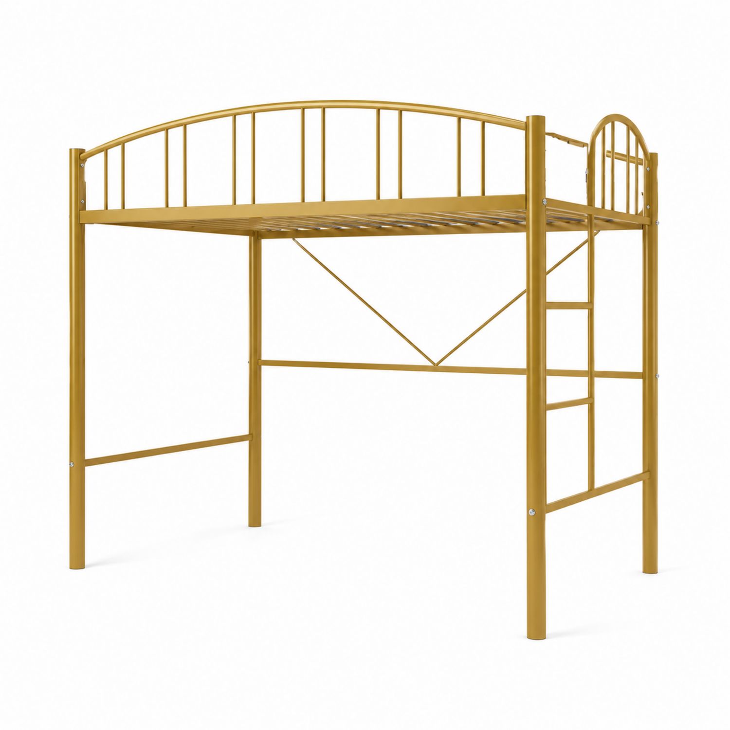 Cama alta de metal color Dorado 200x100x180 cm