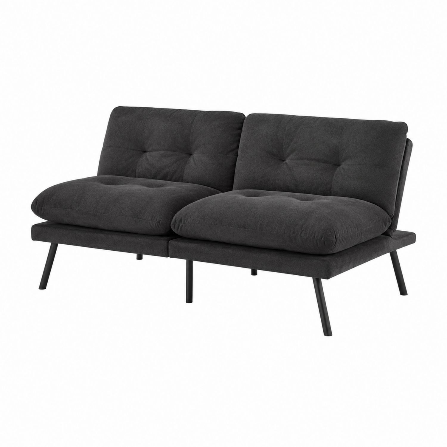 Sofá modular 2 plazas tela gris oscuro, metal