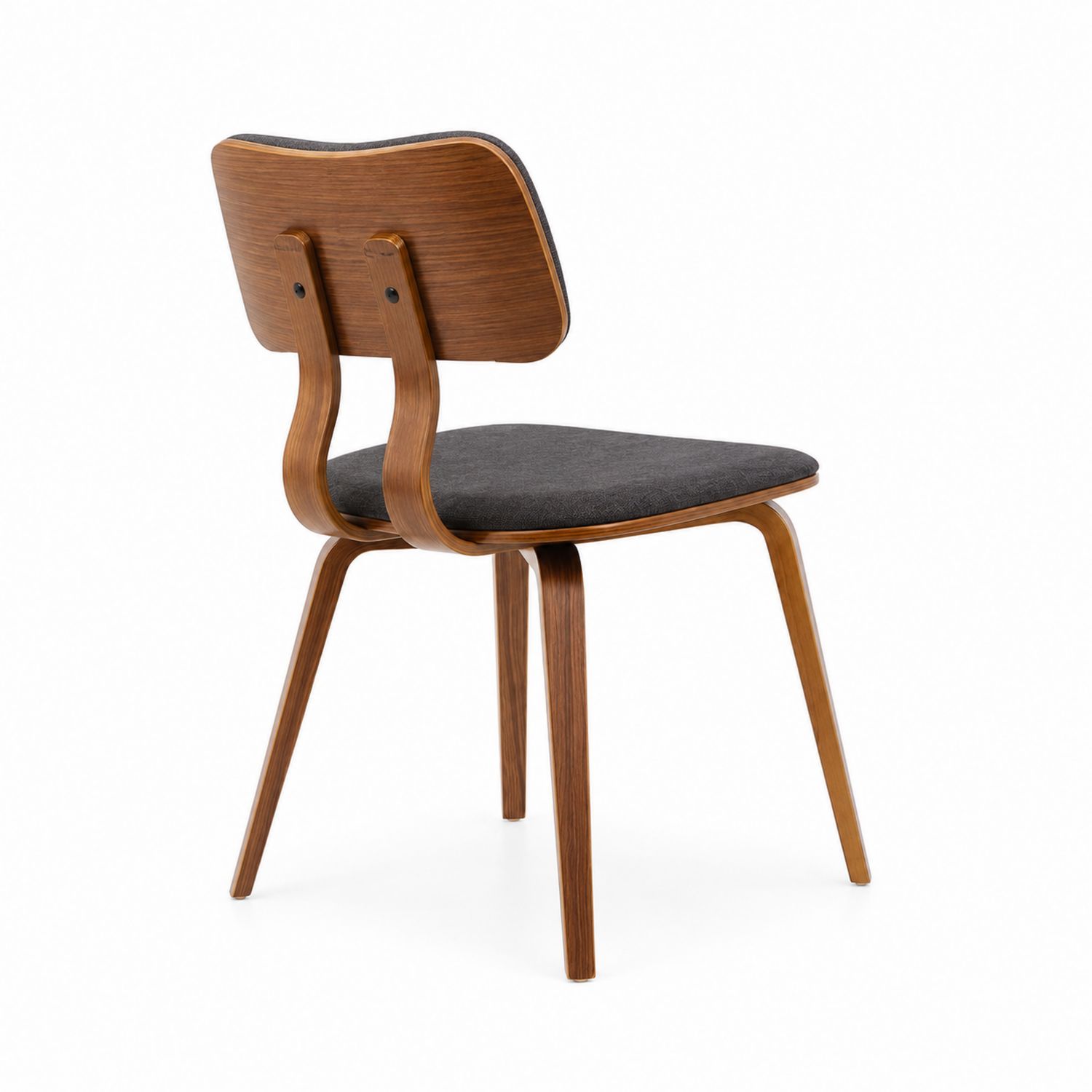 Silla de Madera Contrachapada con Asiento de Tela Gris Oscuro