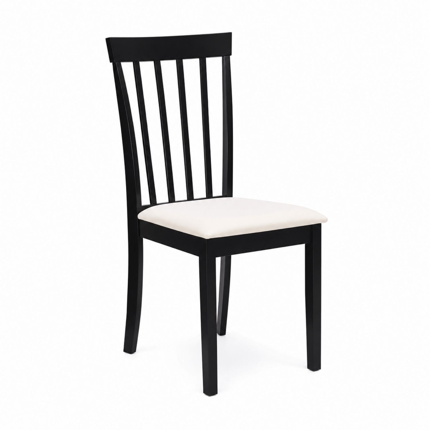 Silla de Madera con Asiento de Poliéster en Negro y Blanco