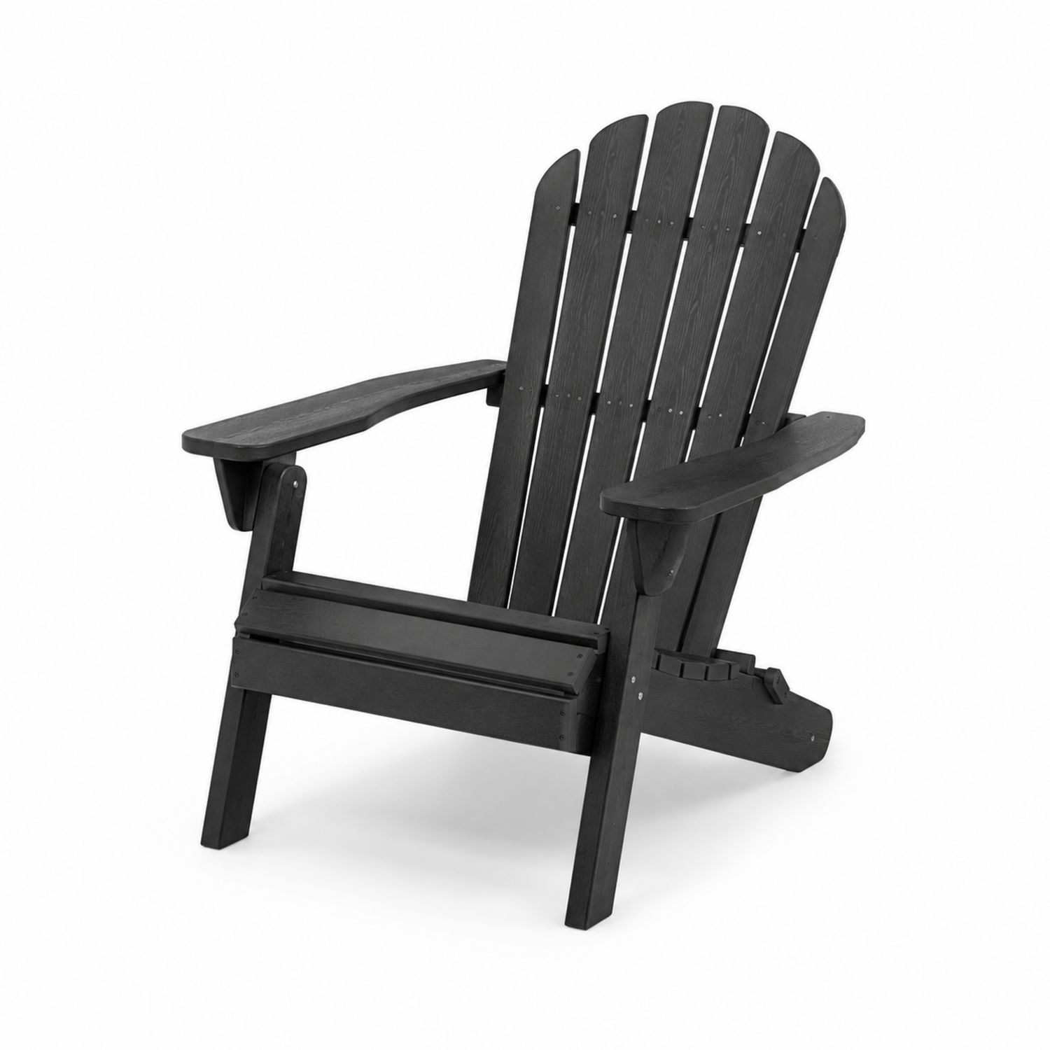 Silla de Exterior Adirondack Plegable Negra Plástico