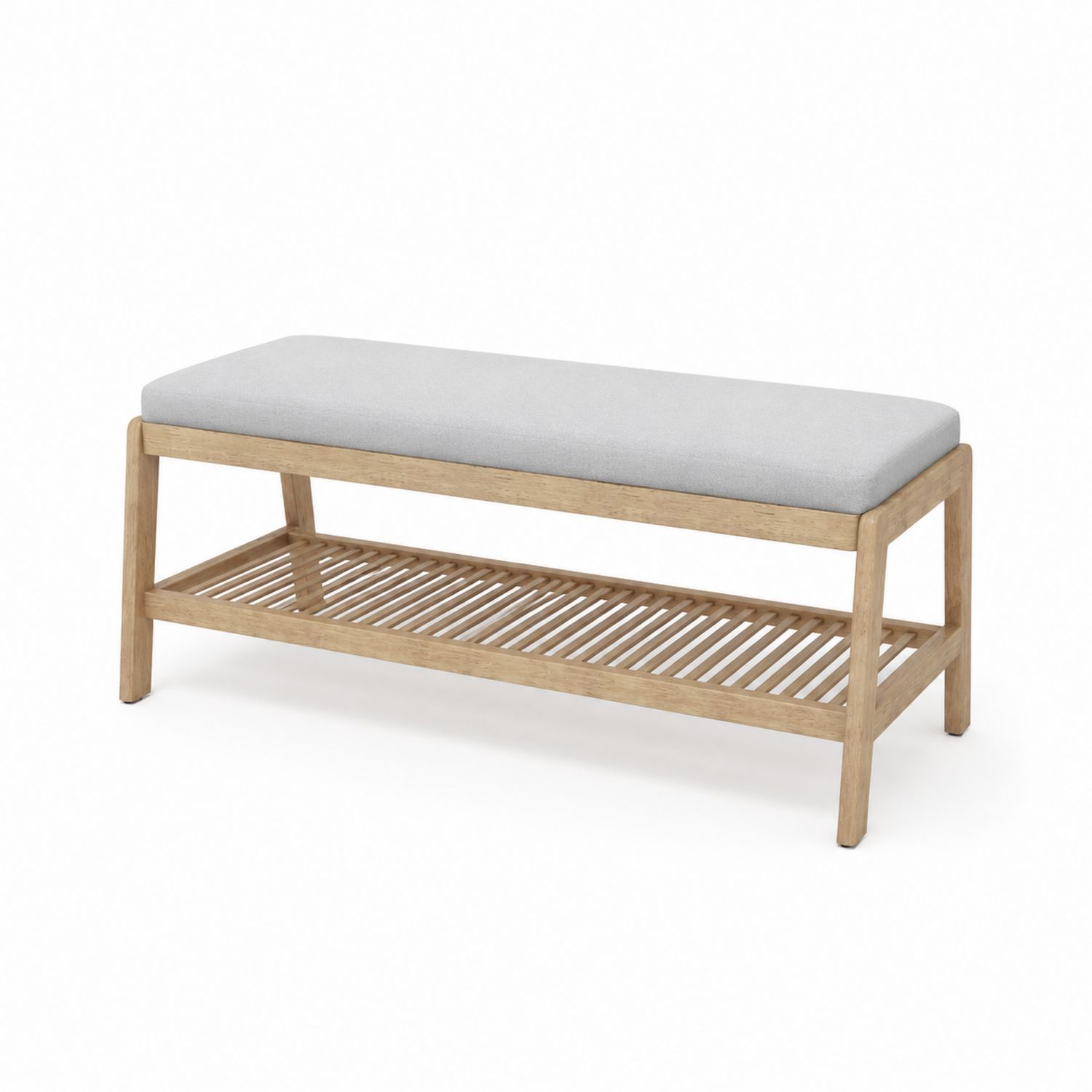 Banco de madera con asiento gris de 120 cm