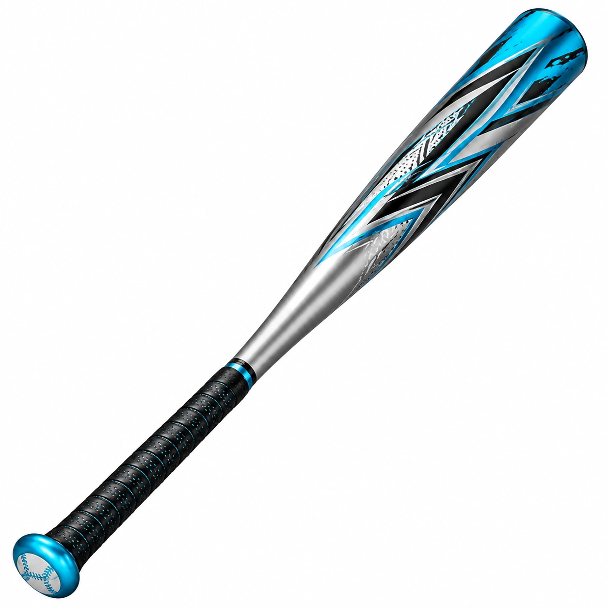 Kij baseballowy aluminiowy 32 cale srebrno-niebieski-COZFIRA
