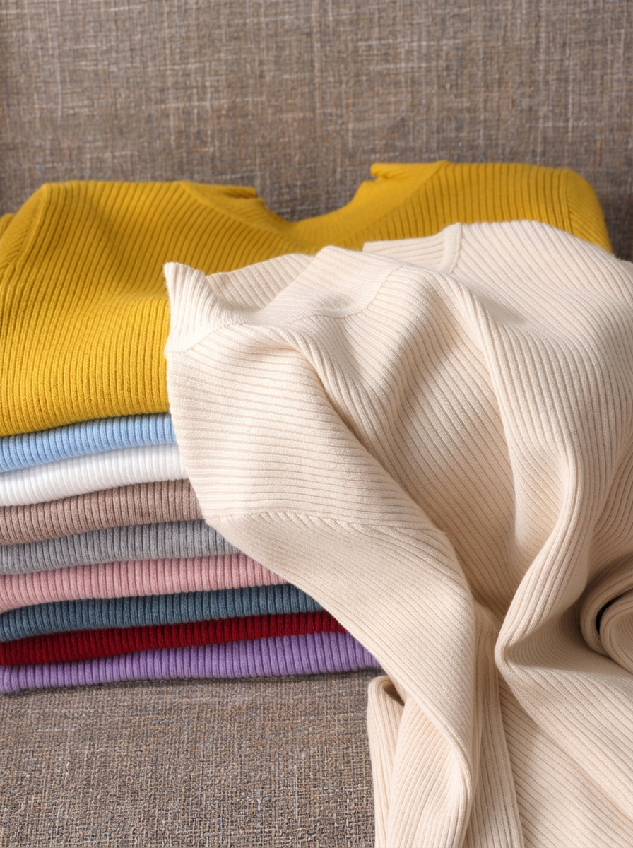 Solid Slim-Fit Long-Sleeve Mock Neck Knit Sweater (24 Colors)