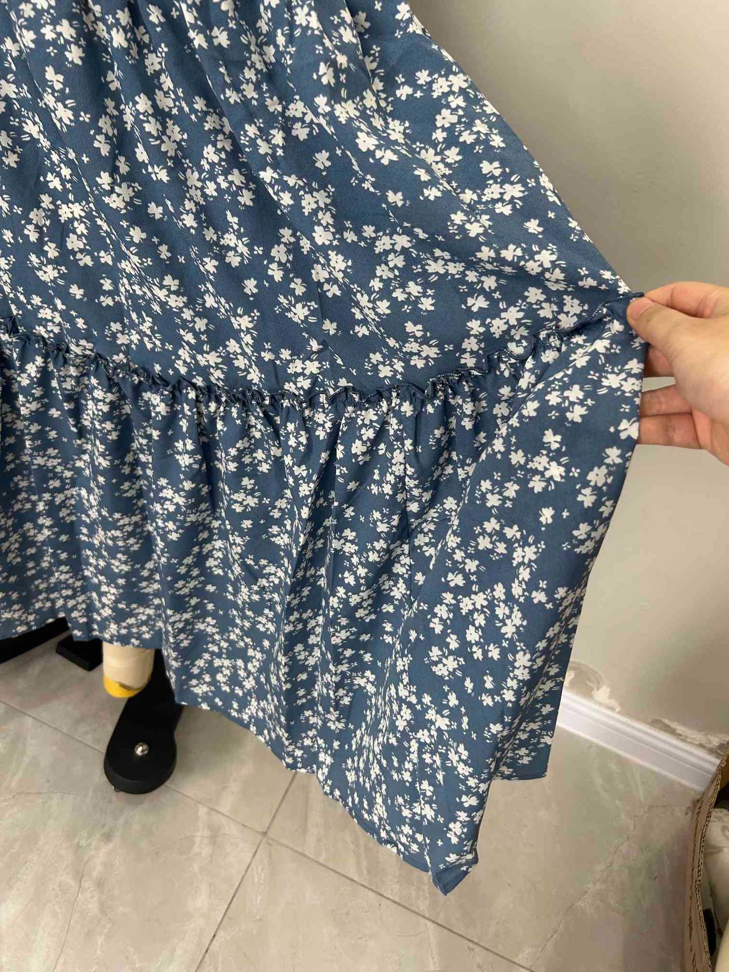 Floral Three-Layer Long Maxi Skirt