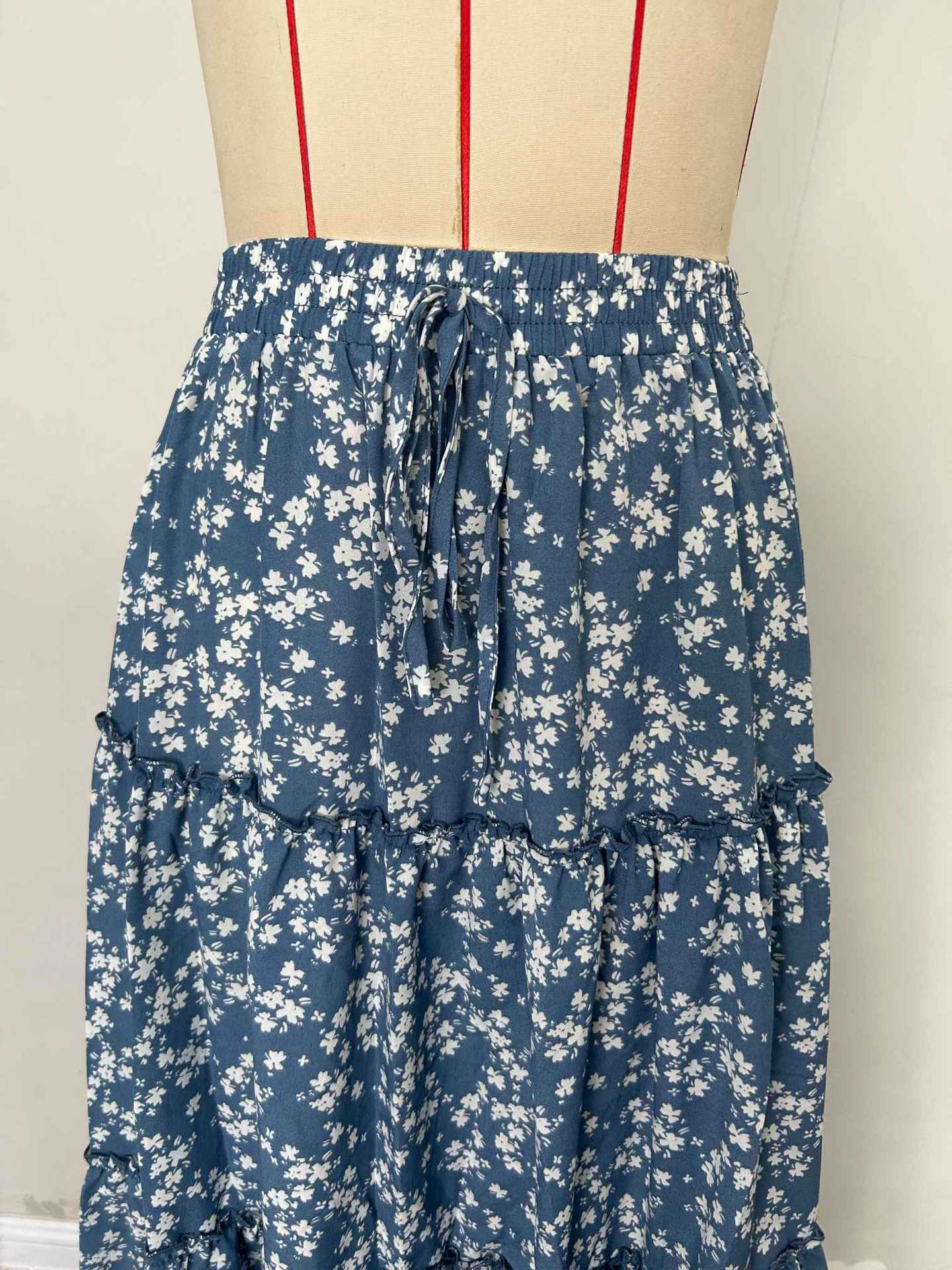 Floral Three-Layer Long Maxi Skirt