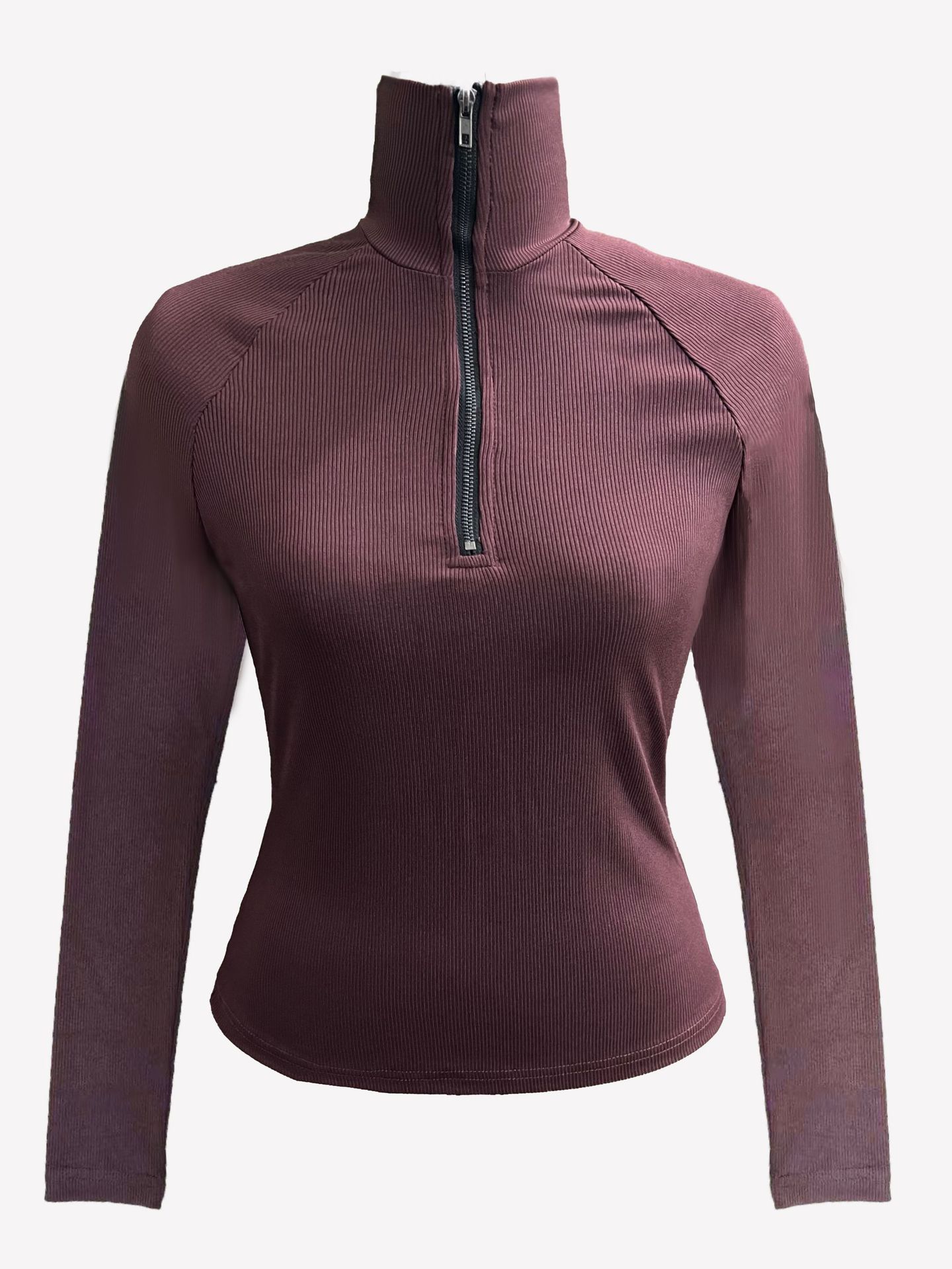 Mock Neck Slim Fit Knit Top
