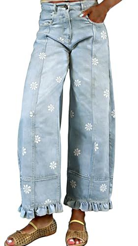 Floral print wide-leg pants