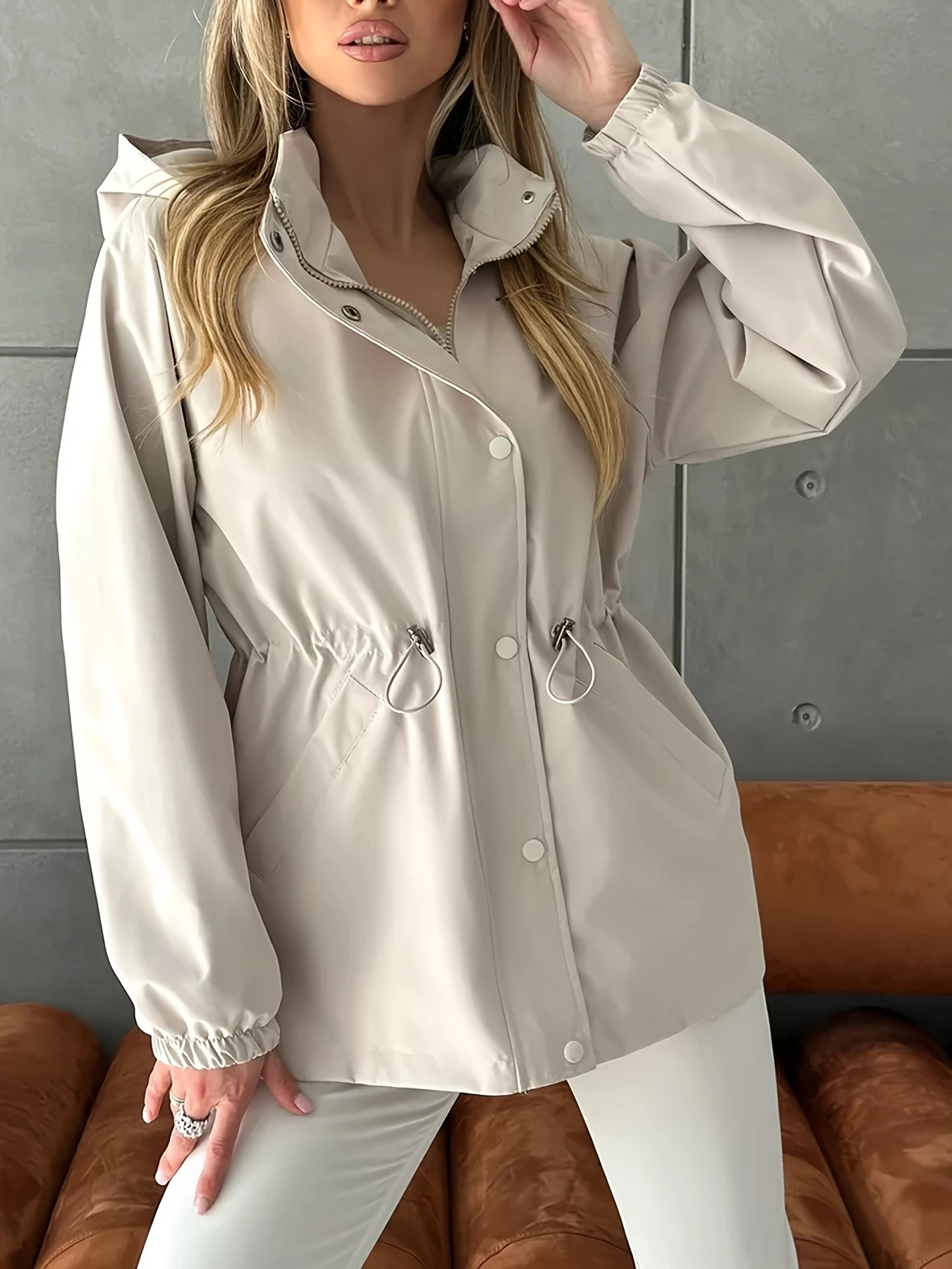 Waterproof slim fit windbreaker jacket