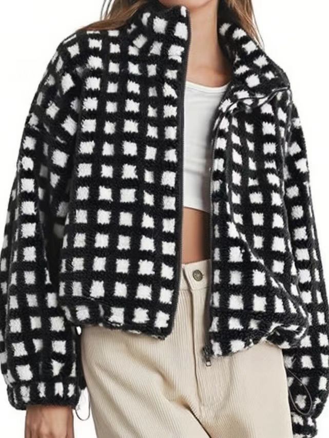 Fleece Plaid Jacket
