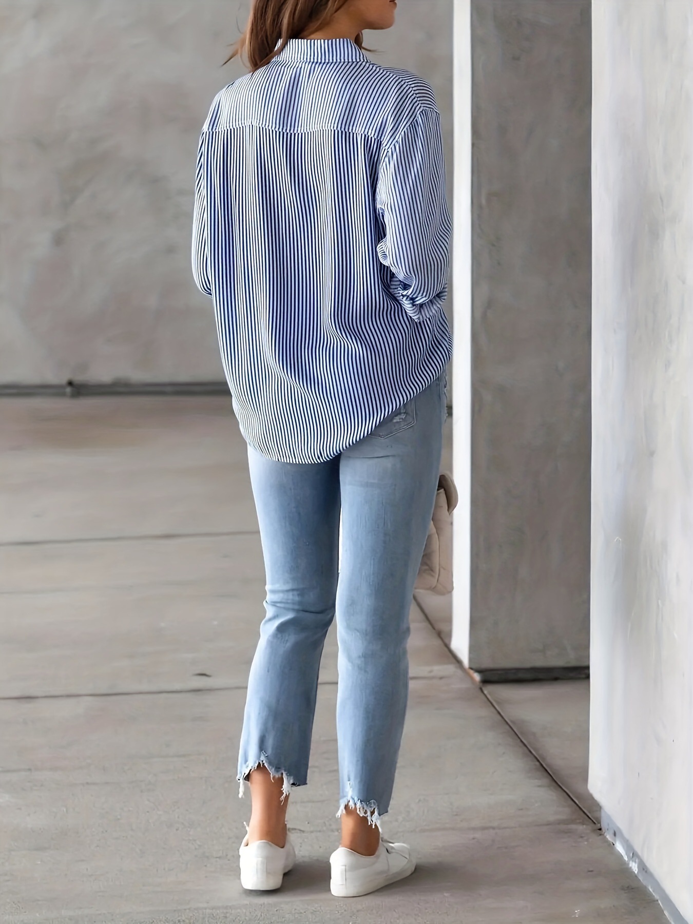 Relaxed Fit Long-Sleeve Striped Shirt