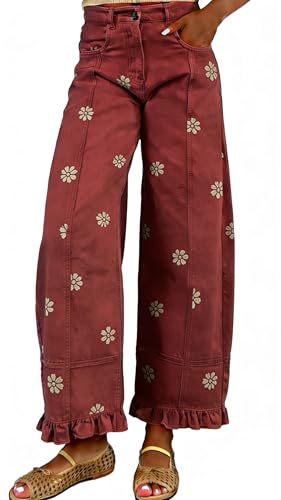 Floral print wide-leg pants