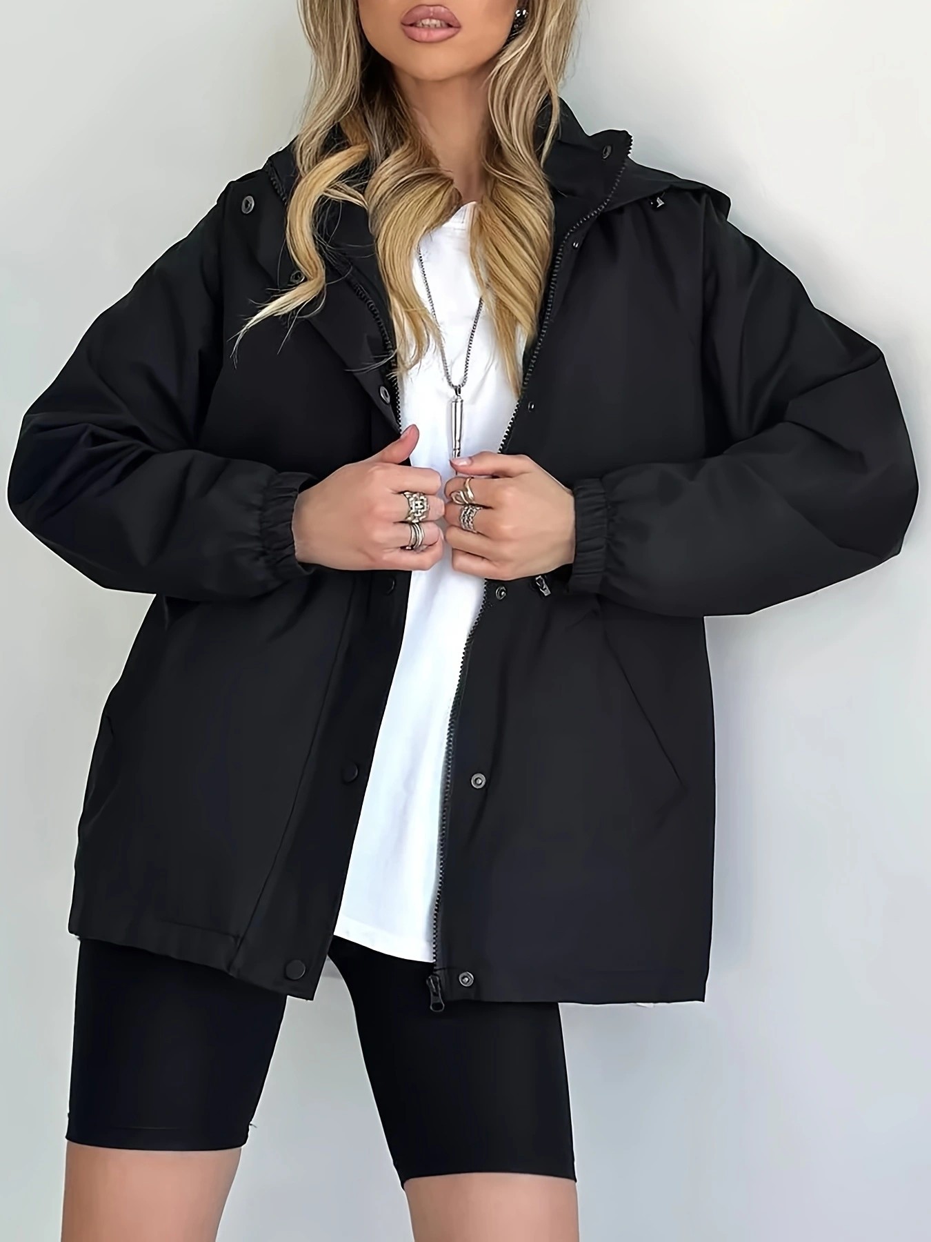 Waterproof slim fit windbreaker jacket