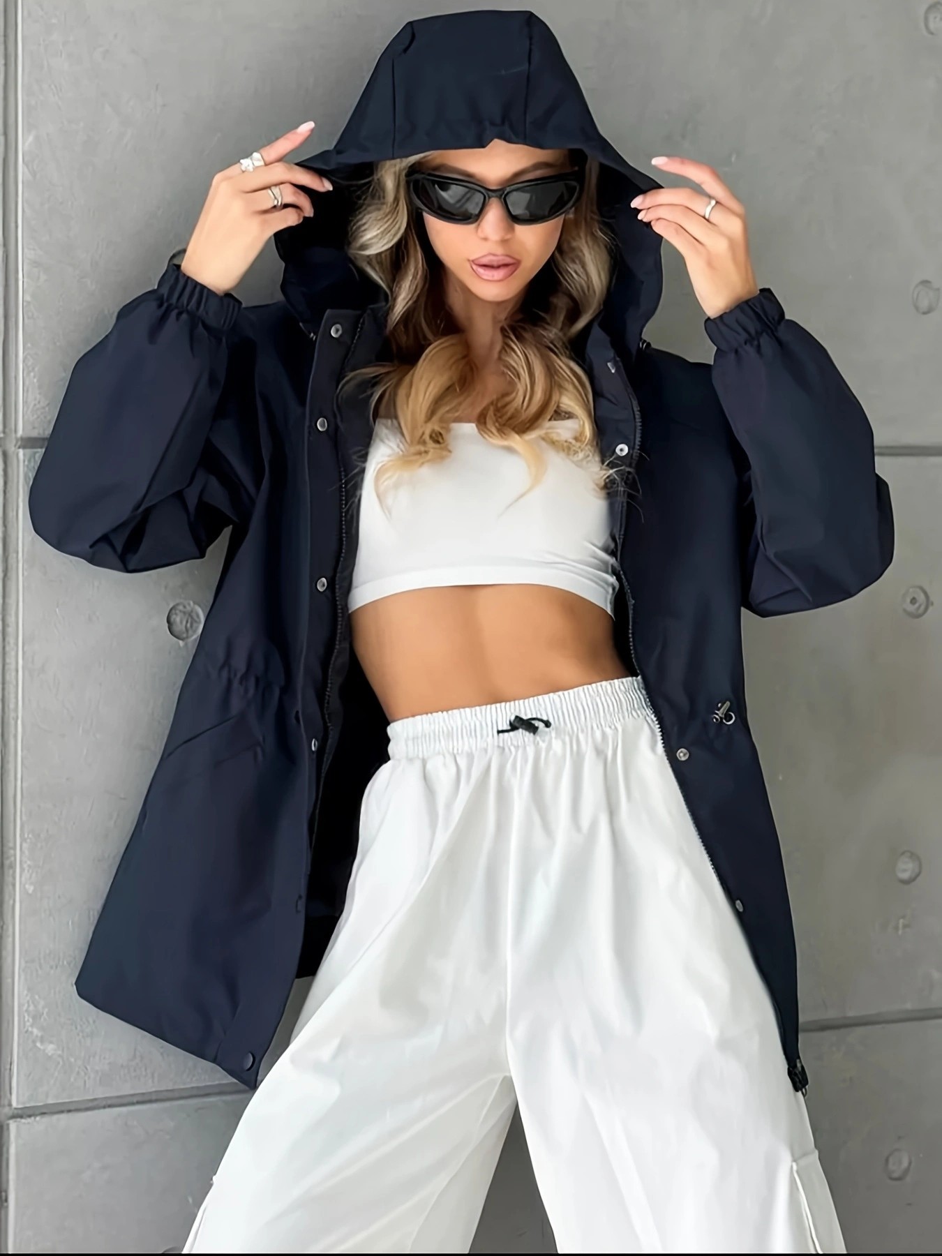 Waterproof slim fit windbreaker jacket
