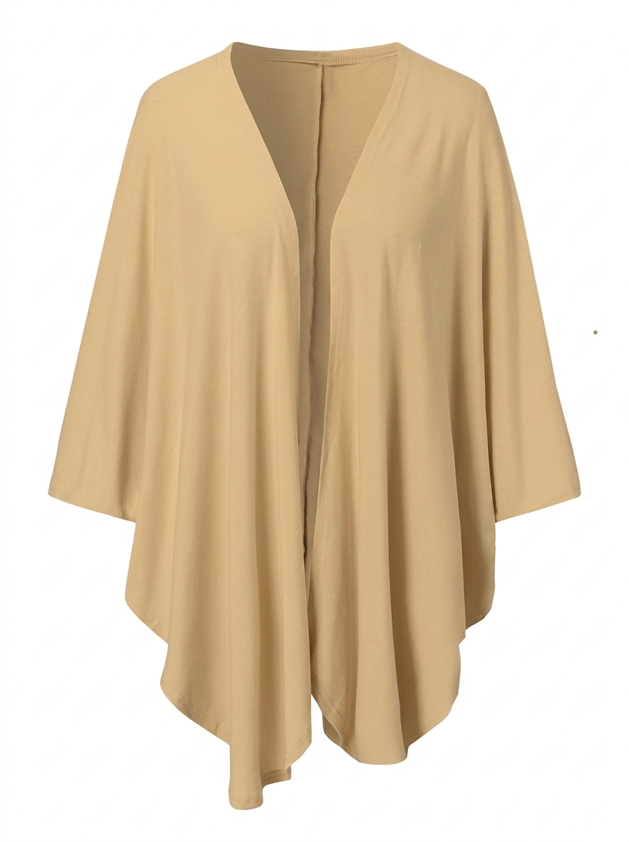 FC668 Women's Knit Cardigan - Mid-Length Loose Fit with Asymmetric Hem, 2025 Fall/Winter New Arrival