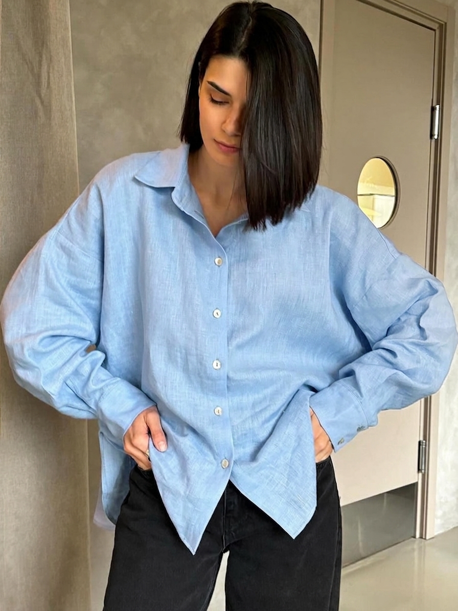 Ice Linen Long Sleeve Commute Shirt