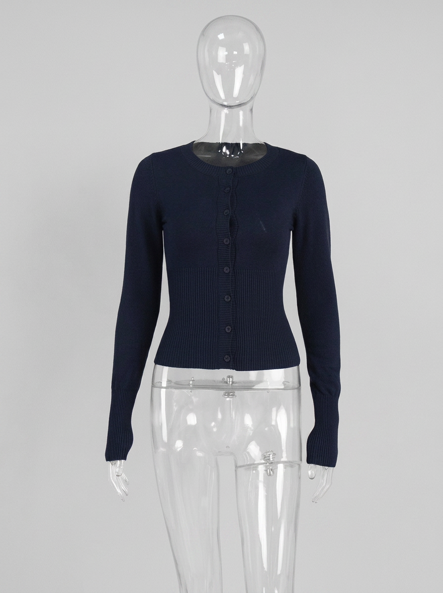 Long-Sleeve Slim Fit Knit Cardigan