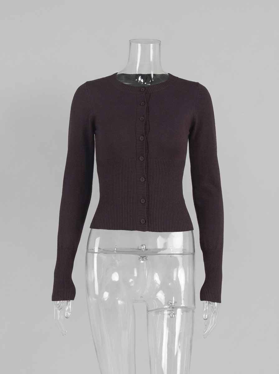Long-Sleeve Slim Fit Knit Cardigan