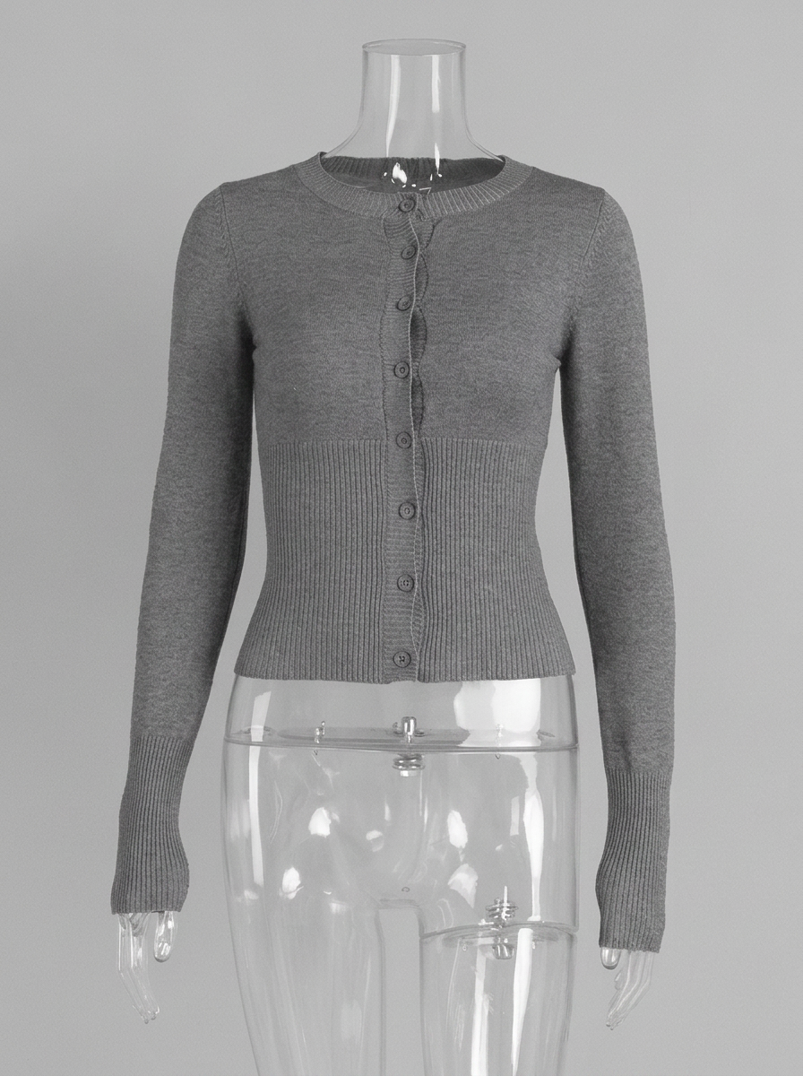 Long-Sleeve Slim Fit Knit Cardigan