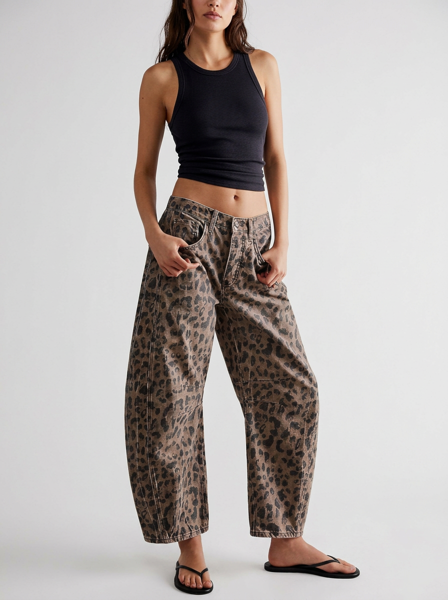 Niche Drape Loose Straight Wide-Leg Washed Jeans