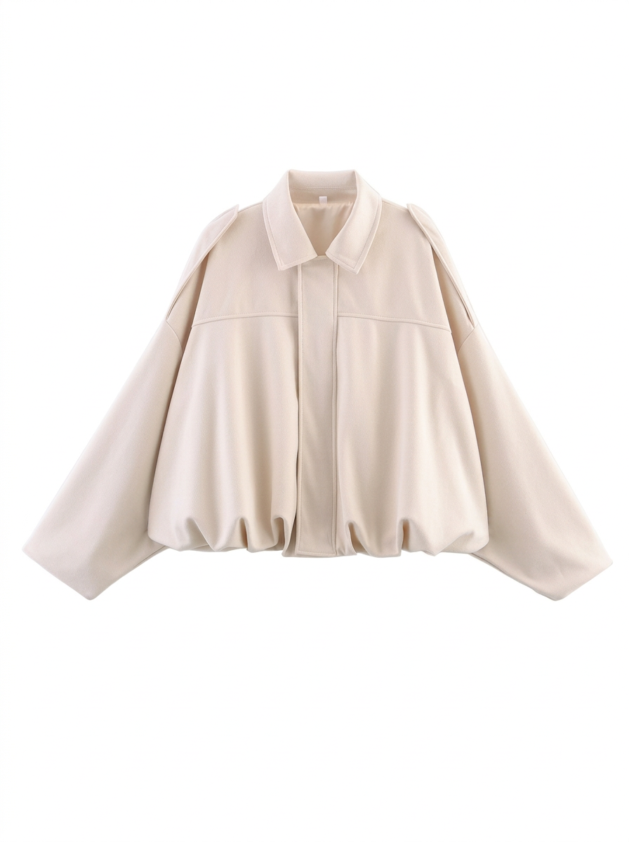 Fashion suede-texture bomber jacket