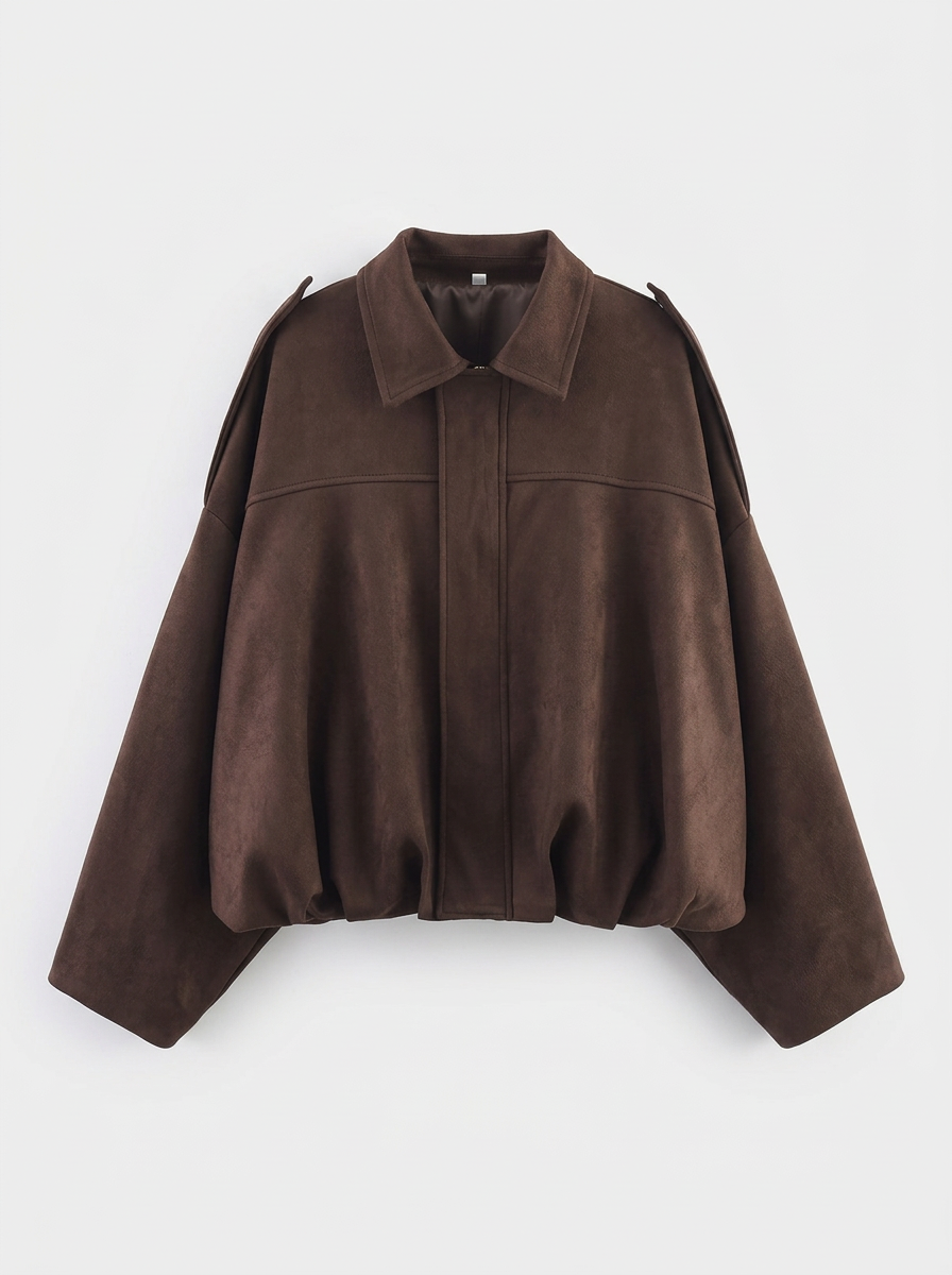 Suede-effect bomber jacket