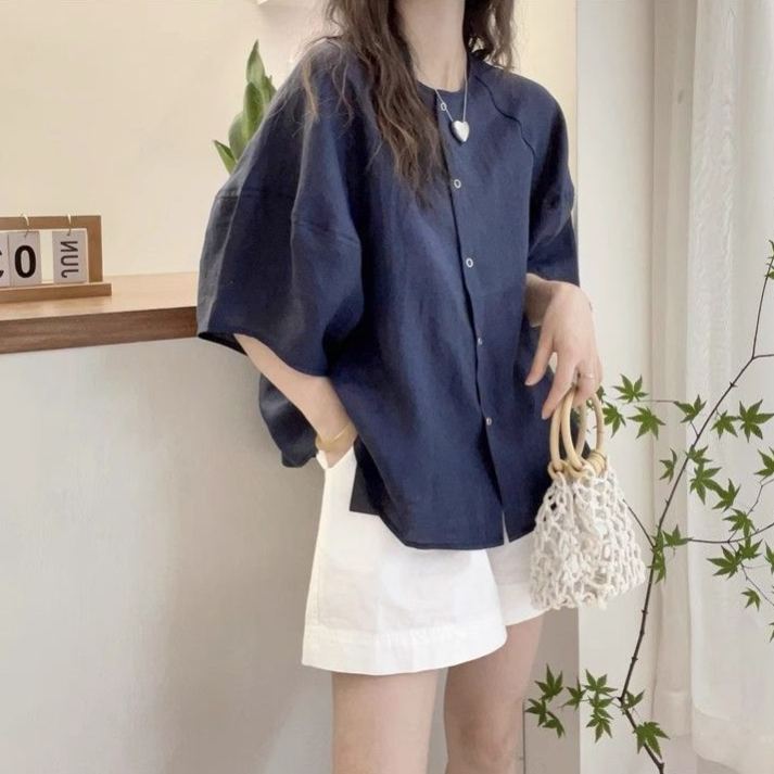 Dopamine Solid Color Plus Size Short Sleeve Shirt