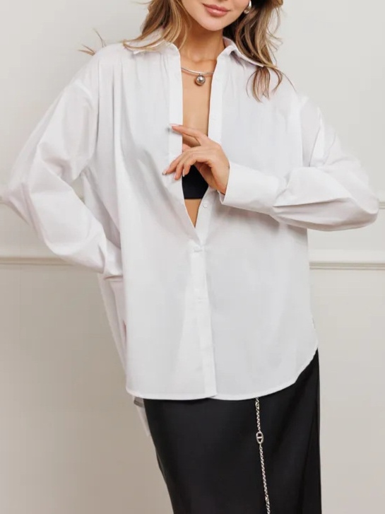 Casual striped long-sleeve shirt for women