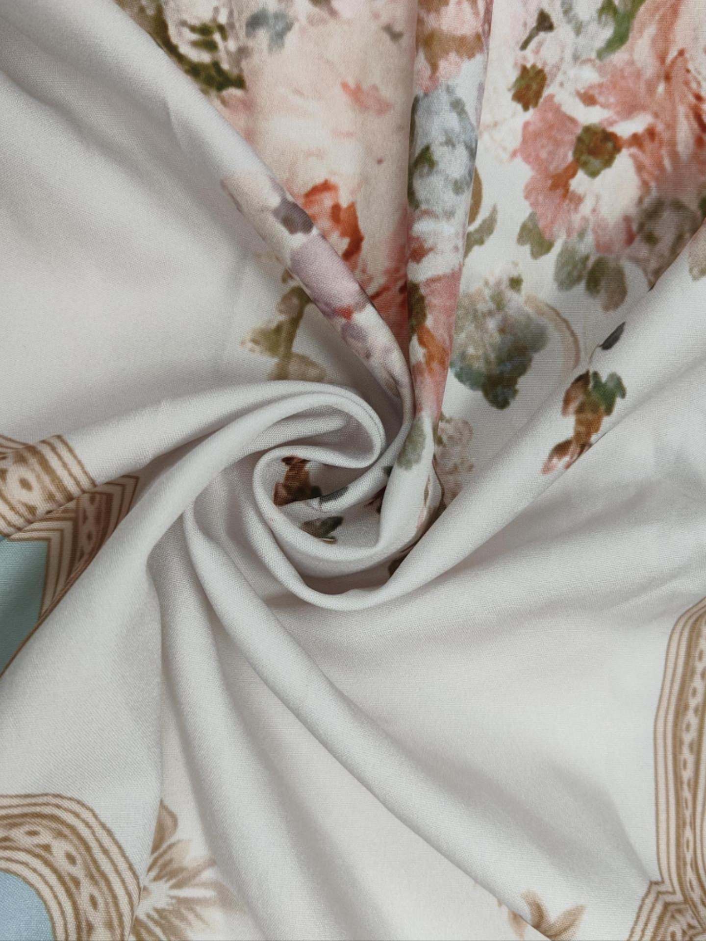 Vintage Court V-Neck Long Sleeve Floral Print Maxi Dress