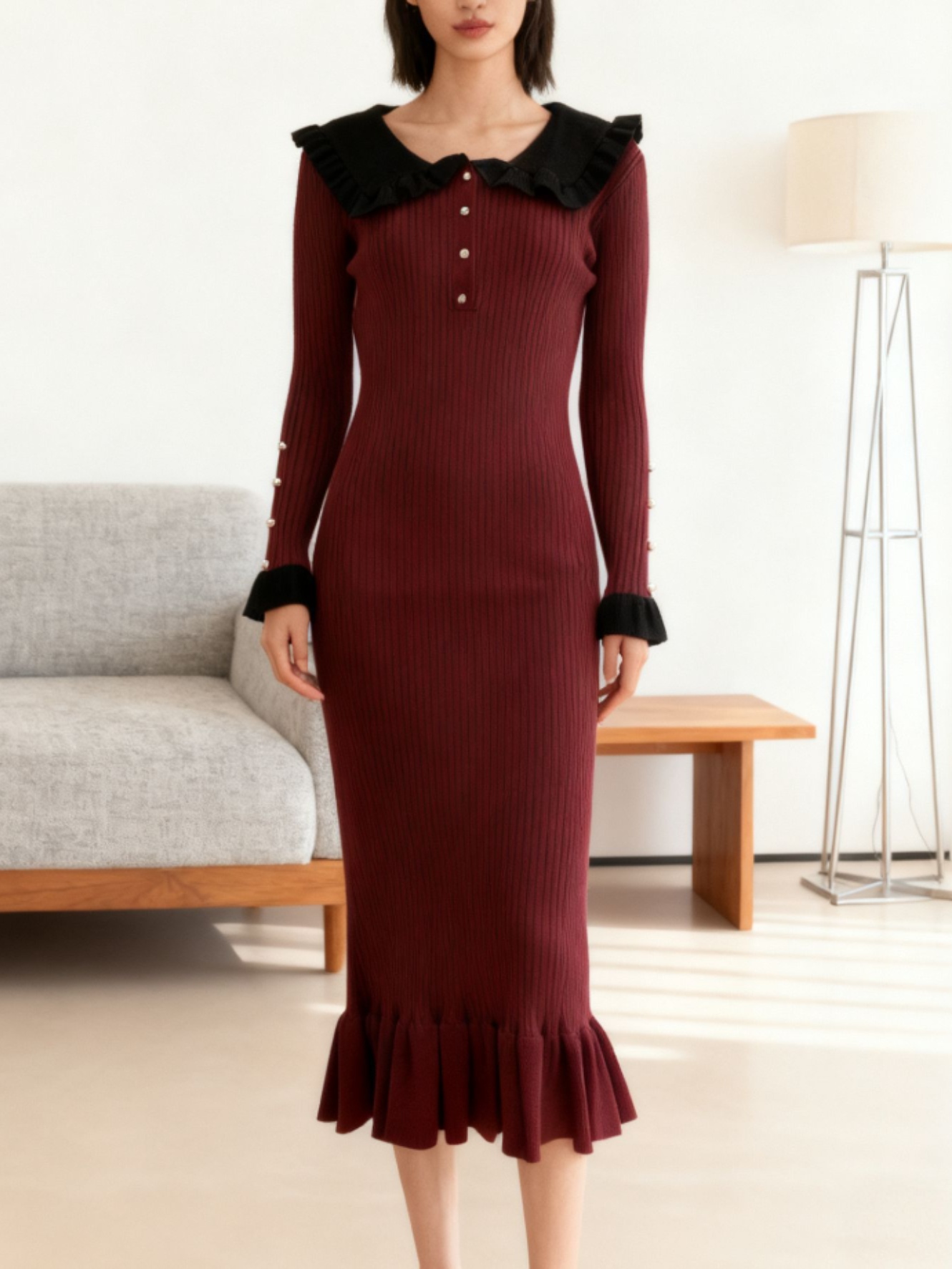 Ruffle Knit Dress