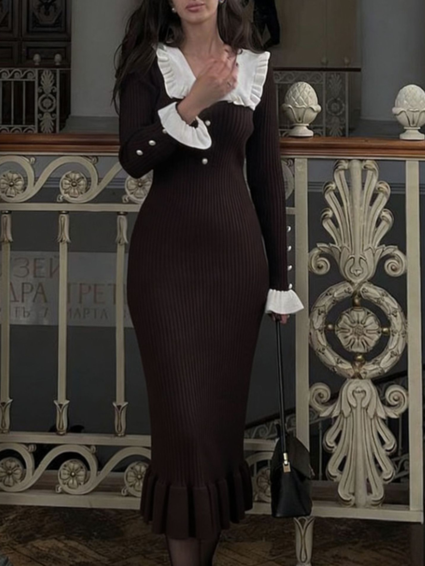 Ruffle Knit Dress